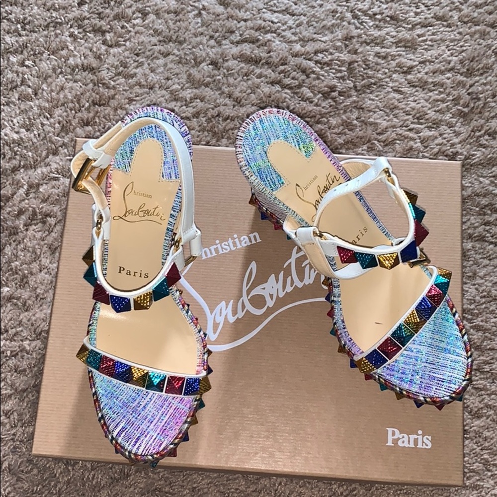 Christian Louboutin wedge Unicorn/calf sandals